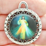 Divine Mercy Pendant Wholesale in Silver Pewter Double Sided Jesus