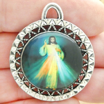 Divine Mercy Pendant Wholesale in Silver Pewter