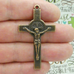 Crucifix with St Benedict Medals Wholesale in Copper Pewter