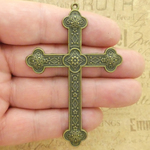 Bronze Cross Pendant Bulk in Pewter Extra Large