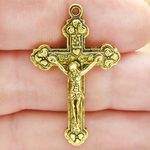 Gold Crucifix Charm Wholesale in Pewter