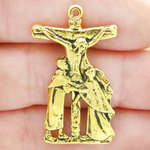 Gold Crucifix Charms Bulk in Pewter