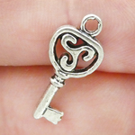 Small Key Charms Wholesale in Silver Pewter