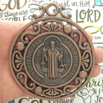 St Benedict Medal Door Ornament Copper Pewter Extra Large