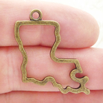 Louisiana State Charm Bronze Pewter 