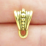 Jewelry Bails Wholesale with Bead Accents in Gold Pewter