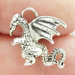 Silver Dragon Charms Wholesale in Pewter