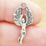 Nature Fairy Charms for Jewelry Making in Antique Silver Pewter 