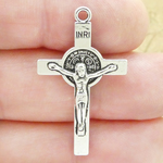 St Benedict Cross Pendants Wholesale in Antique Silver Pewter 