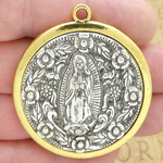 Our Lady of Guadalupe Medals Bulk in Silver and Gold Pewter