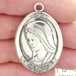 Blessed Virgin Mary Medal with Jesus Silver Pewter