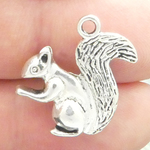 Squirrel Charm in Antique Silver Pewter