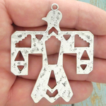 Thunderbird Pendant in Antique Silver Pewter Large