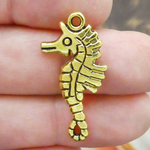 Seahorse Charms Wholesale in Antique Gold Pewter