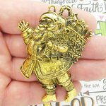 Santa Claus Pendants Wholesale in Gold Pewter