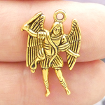 St Michael Charms Bulk in Gold Pewter