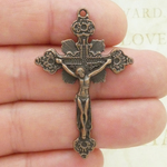 Copper Crucifix Cross Pendants Wholesale in Pewter
