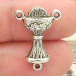 Holy Communion Chalice Rosary Centerpiece Wholesale in Silver Pewter