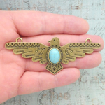 Turquoise Thunderbird Pendant Bulk in Bronze Pewter