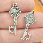 St Benedict Key Medals Bulk in Silver Small