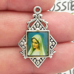 Our Lady of Lourdes Medals Wholesale in Silver Pewter