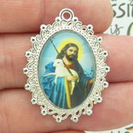 Shepherd Jesus with Lamb Pendants Wholesale Silver Pewter 