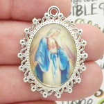 Our Lady of Fatima Pendants Wholesale in Silver Pewter 