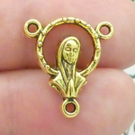 Virgin Mary Rosary Centers Wholesale in Gold Pewter