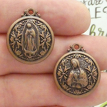 Our lady of Guadalupe Pendants Wholesale in Copper Pewter