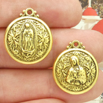 Our Lady of Guadalupe Pendants Wholesale in Gold Pewter