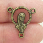 Virgin Mary Rosary Center Bulk in Bronze Pewter