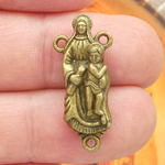 Our Lady Bronze Rosary Centerpieces Wholesale in Pewter