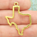 Outline Texas Charms Wholesale in Gold Pewter 