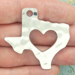 I Love Texas Charms Wholesale in Silver Pewter 