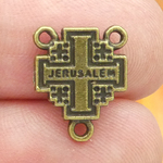 Jerusalem Cross Rosary Centers Wholesale in Bronze Pewter