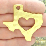 Texas State Charms for Jewelry Making Gold Pewter 