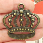 Crown Pendants Wholesale in Antique Bronze Pewter 