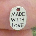 Made with Love Charms Bulk in Silver Pewter
