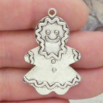 Lady Gingerbread Charms Wholesale in Silver Pewter