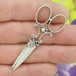 Scissors Pendants Bulk in Silver Pewter with Crystal