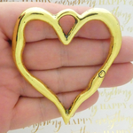 Open Heart Pendants Bulk in Gold Pewter Large