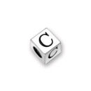 Pewter Letter Beads C 4.5mm Small Silver Pewter Alphabet Beads