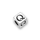 Pewter Letter Beads Q 4.5mm Small Silver Pewter Alphabet Beads