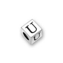 Pewter Letter Beads U 4.5mm Small Silver Pewter Alphabet Beads