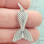 Mermaid Tail Charms Wholesale in Silver Pewter