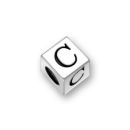 Silver Pewter Alphabet Beads C 5.5mm Pewter Letter Beads
