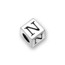 Silver Pewter Alphabet Beads N 5.5mm Pewter Letter Beads