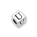 Silver Pewter Alphabet Beads U 5.5mm Pewter Letter Beads