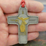 Confirmation Cross Pendant with Red Rope Cord Necklace