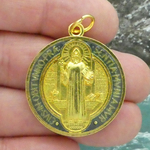 St Benedict Medals Bulk in Gold Pewter with Enamel